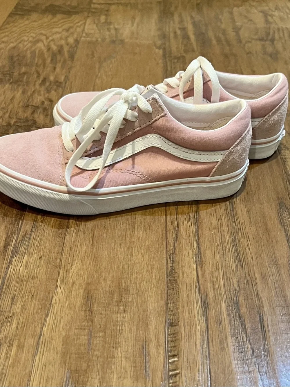 Vans Ward Old Skool Women's Sneakers Pink and White Canvas Skate Shoes Size 6